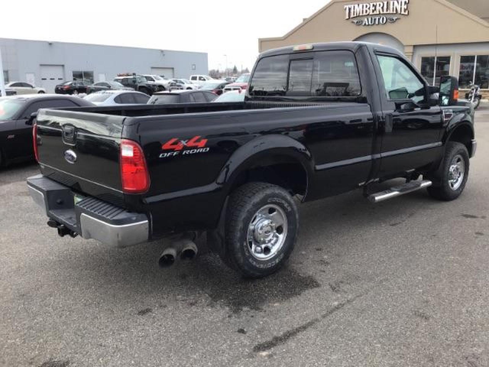2008 Black /Medium Stone Cloth Interior Ford F-250 SD XLT 4WD (1FTSF21RX8E) with an 6.4L V8 OHV 32V TURBO DIESEL engine, 5-Speed Automatic transmission, located at 1235 N Woodruff Ave., Idaho Falls, 83401, (208) 523-1053, 43.507172, -112.000488 - This 2008 Ford F250 single cab XLT, has the 6.4L diesel motor. It has 116,000 miles. Comes with cloth interior, cruise control, power windows and locks, and it does come with a turn over ball. At Timberline Auto it is always easy to find a great deal on your next vehicle! Our experienced sales staff - Photo #4