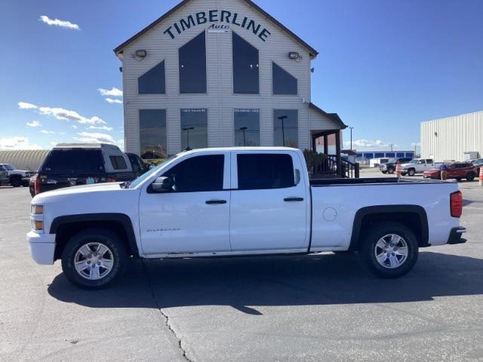 2014 Summit White /Jet Black/Dark Ash Chevrolet Silverado 1500 Work Truck 1WT Crew Cab Long Box 4WD (3GCUKPEC9EG) with an 5.3L V8 OHV 16V engine, 6-Speed Automatic transmission, located at 1235 N Woodruff Ave., Idaho Falls, 83401, (208) 523-1053, 43.507172, -112.000488 - Photo #1