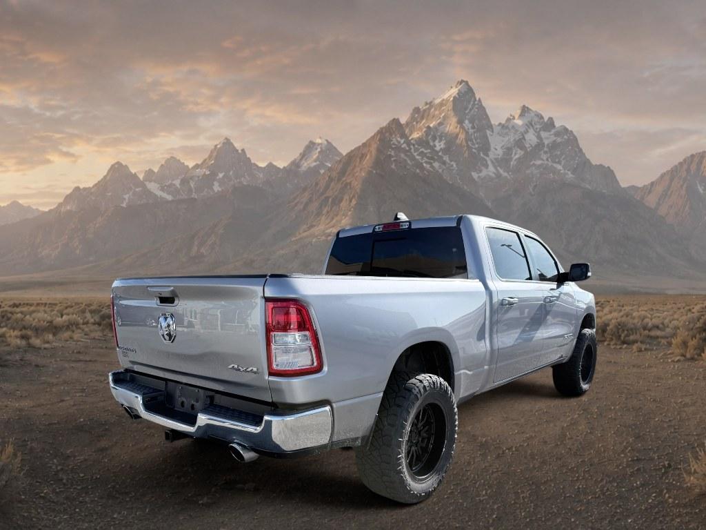 2022 Billet Silver Metallic Clearcoat /Diesel Gray/Black Ram 1500 Big Horn (1C6SRFMTXNN) with an V8, 5.7L engine, 8-speed automatic transmission, located at 1175 N Woodruff Ave, Idaho Falls, ID, 83401, 43.506901, -111.999657 - <b>Vehicle Details</b><br>For sale in Idaho Falls, ID, this pre-owned 2022 Ram 1500 Big Horn delivers the strength, capability, and comfort today's truck shoppers want. Powered by a robust V8, 5.7L Gasoline engine and equipped with 4WD, this Ram 1500 is built to handle demanding workdays, weekend to- Photo#4