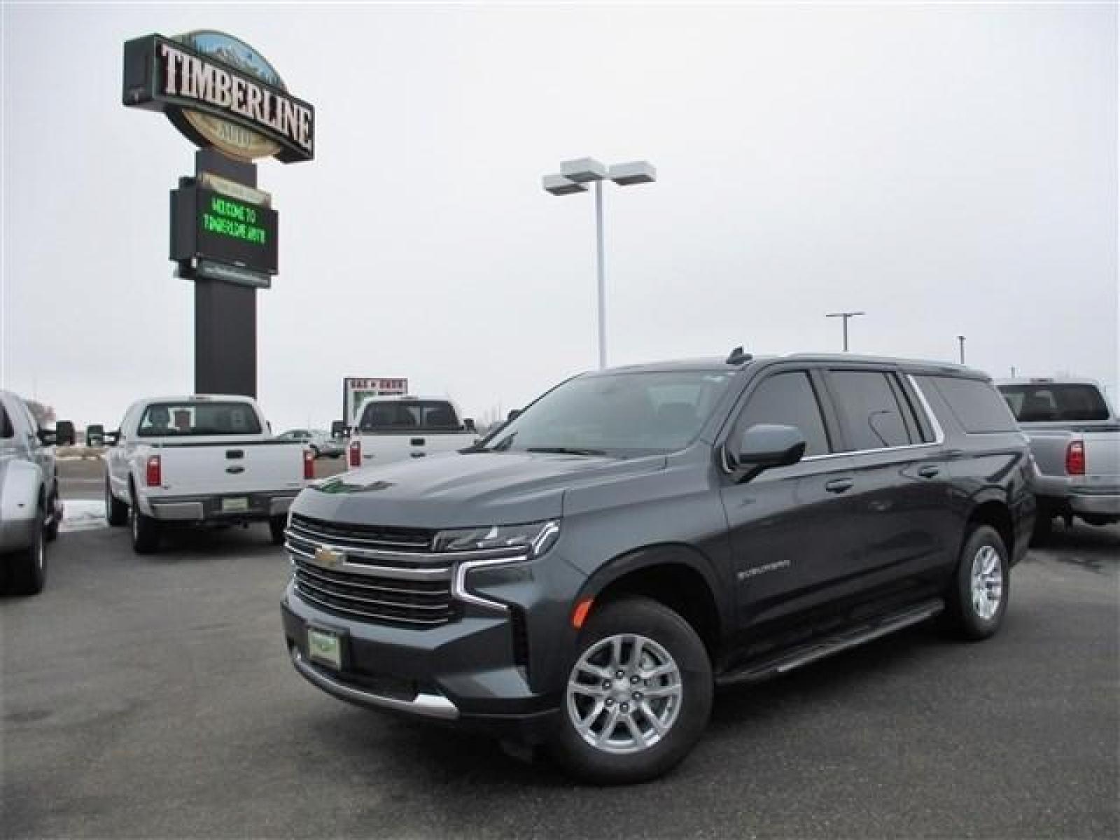 2021 GRAY /BLACK CHEVROLET SUBURBAN LT (1GNSKCKDXMR) with an 8 engine, Automatic transmission, located at 1235 N Woodruff Ave., Idaho Falls, 83401, (208) 523-1053, 43.507172, -112.000488 - -HARD TO FIND NEW BODY SUBURBAN- AWESOME SLATE GREY/BLUE PAINT COLOR. BODY, PAINT, AND INTERIOR ARE IN PRESTINE CONDITION. DUAL POWER SEATS. LARGE INFOTAINMENT SCREEN. ADJUSTABLE REAR CAPTAIIN SEATS. POWER LIFTGATE. REAR CLIMATE CONTROL. REMOTE START. REMOTE LIFTGATE. WIRELESS CHARGING. HEATED SEATS - Photo #0