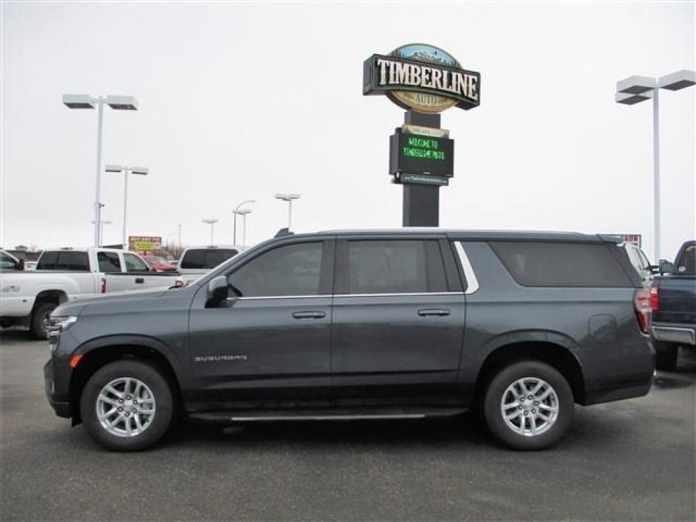 2021 GRAY /BLACK CHEVROLET SUBURBAN LT (1GNSKCKDXMR) with an 8 engine, Automatic transmission, located at 1580 E Lincoln Rd, Idaho Falls, ID, 83401, (208) 523-4000, 0.000000, 0.000000 - 5.3L VORTEC- 4WD- FULL SIZED SUV- 3RD ROW SEATING- DRIVEN 24,180 MILES- LEATHER INTERIOR. At Timberline Auto it is always easy to find a great deal for a great vehicle. We pride ourselves on our ability to go the extra mile. With our exprerienced sales team we will be able to find you the righ - Photo #3