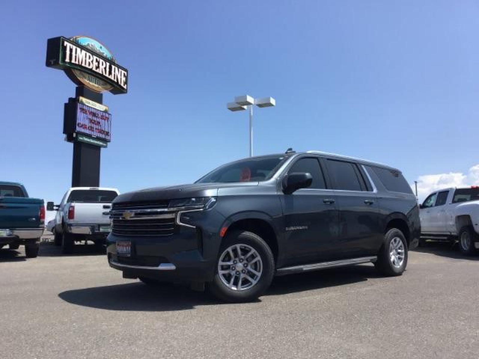 2021 GRAY /BLACK Chevrolet Suburban LT 4WD (1GNSKCKDXMR) with an 5.3L V8 OHV 16V engine, 10-Speed Automatic transmission, located at 1235 N Woodruff Ave., Idaho Falls, 83401, (208) 523-1053, 43.507172, -112.000488 - Hard to find late model Carry-All with low miles! It comes with heated seats, back up camera, parking sensors, collision avoidance, auto start/stop (to save on fuel), power folding mirrors, BOSE premium sound, and many, many more options! At Timberline Auto it is always easy to find a great deal - Photo #0