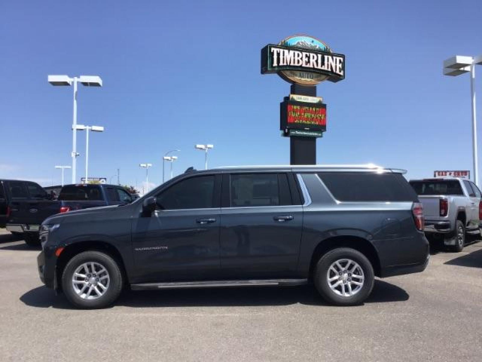2021 GRAY /BLACK Chevrolet Suburban LT 4WD (1GNSKCKDXMR) with an 5.3L V8 OHV 16V engine, 10-Speed Automatic transmission, located at 1235 N Woodruff Ave., Idaho Falls, 83401, (208) 523-1053, 43.507172, -112.000488 - Photo #2