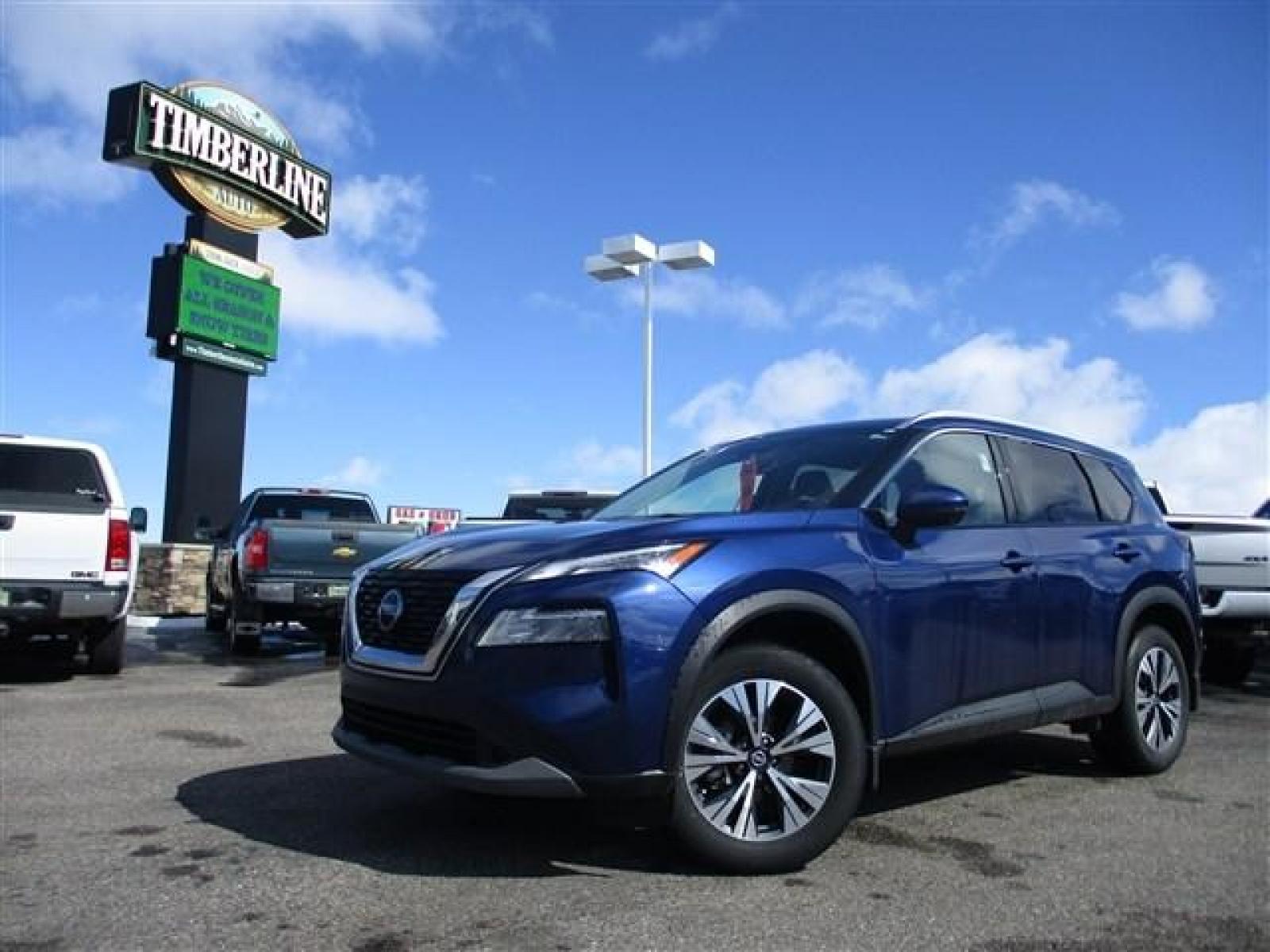 2021 BLUE /GREY NISSAN ROGUE SV (5N1AT3BA7MC) with an 4 engine, Automatic transmission, located at 1580 E Lincoln Rd, Idaho Falls, ID, 83401, (208) 523-4000, 0.000000, 0.000000 - Smells new, drives new, and looks new. Everything is in perfect condition. Premium cloth seats. Large infotainment screen. Steering wheel mounted controls. Collision avoidence. Adaptive cruise control. Steering assist. Blind spot monitor. Front facing camera. 360 degree back up camera. Parking sens - Photo #0
