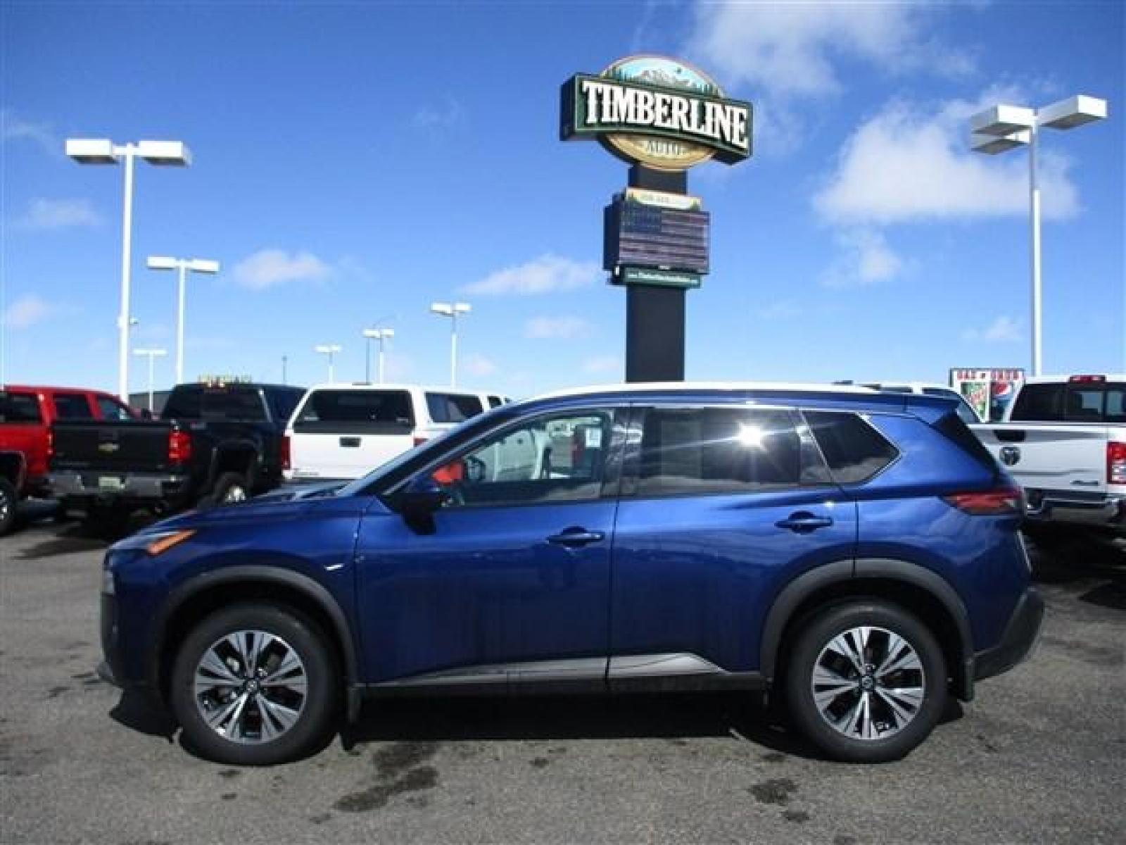 2021 BLUE /GREY NISSAN ROGUE SV (5N1AT3BA7MC) with an 4 engine, Automatic transmission, located at 1580 E Lincoln Rd, Idaho Falls, ID, 83401, (208) 523-4000, 0.000000, 0.000000 - Smells new, drives new, and looks new. Everything is in perfect condition. Premium cloth seats. Large infotainment screen. Steering wheel mounted controls. Collision avoidence. Adaptive cruise control. Steering assist. Blind spot monitor. Front facing camera. 360 degree back up camera. Parking sens - Photo #2