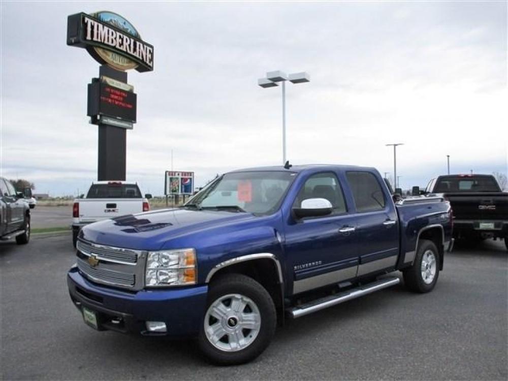 2010 BLUE /BLACK CHEVROLET SILVERADO 1500 LTZ (3GCRKTE25AG) with an 8 engine, Automatic transmission, located at 1580 E Lincoln Rd, Idaho Falls, ID, 83401, (208) 523-4000, 0.000000, 0.000000 - 6.2L V8- 4WD- CREW CAB- SHORT BED- DRIVEN MILES- LEATHER INTERIOR. At Timberline Auto it is always easy to find a great deal for a great vehicle. We pride ourselves on our ability to go the extra mile. With our exprerienced sales team we will be able to find you the right rig here on our lot - Photo #0