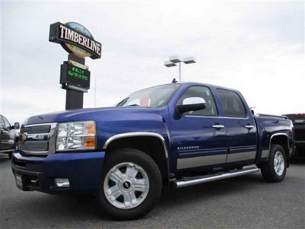 2010 BLUE /BLACK CHEVROLET SILVERADO 1500 LTZ (3GCRKTE25AG) with an 8 engine, Automatic transmission, located at 1580 E Lincoln Rd, Idaho Falls, ID, 83401, (208) 523-4000, 0.000000, 0.000000 - 6.2L V8- 4WD- CREW CAB- SHORT BED- DRIVEN MILES- LEATHER INTERIOR. At Timberline Auto it is always easy to find a great deal for a great vehicle. We pride ourselves on our ability to go the extra mile. With our exprerienced sales team we will be able to find you the right rig here on our lot - Photo #2