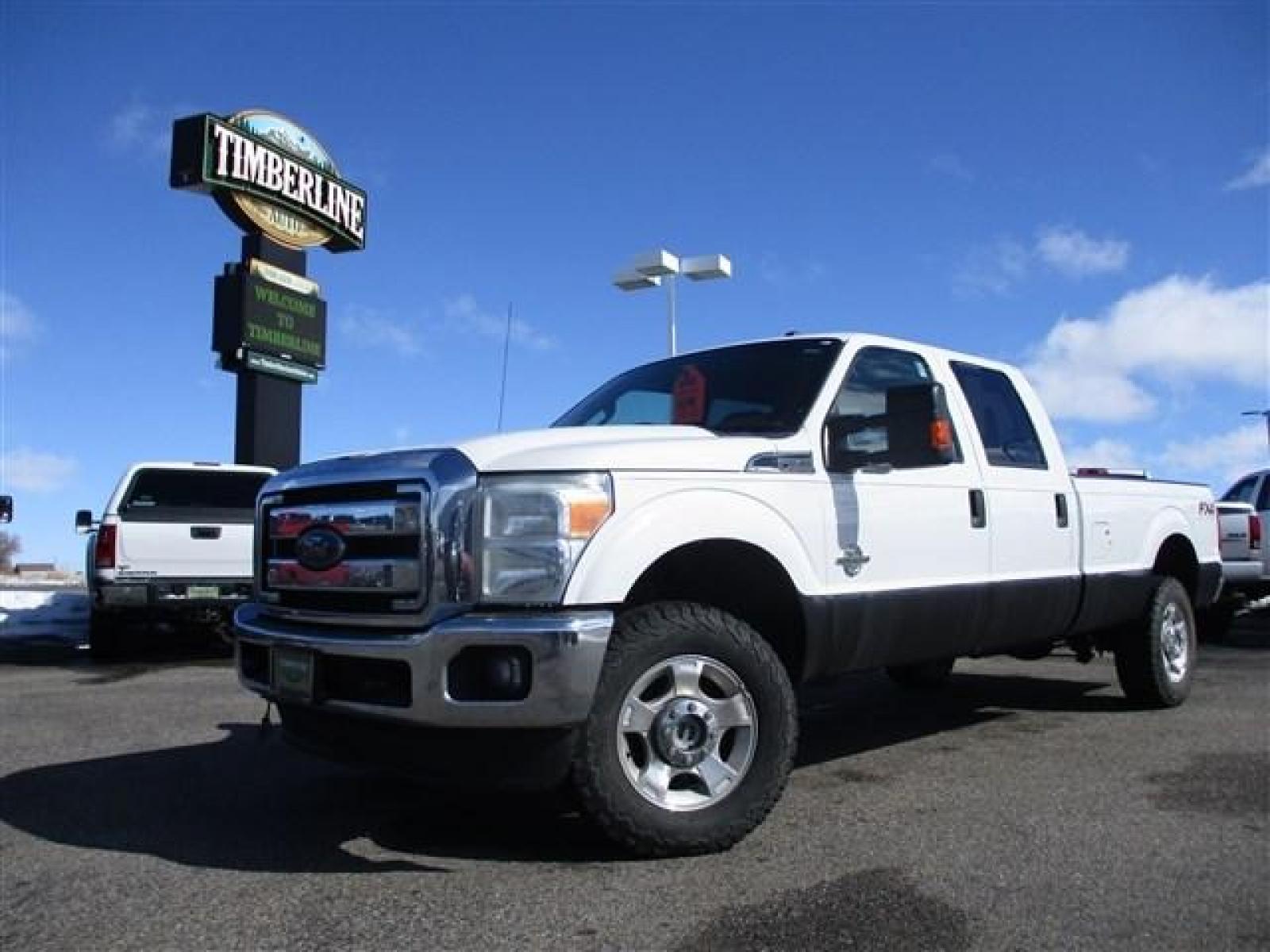 2015 WHITE /GREY FORD F350 XLT (1FT8W3BT9FE) with an 8 engine, Automatic transmission, located at 1580 E Lincoln Rd, Idaho Falls, ID, 83401, (208) 523-4000, 0.000000, 0.000000 - FX4 PACKAGE. RHINO LINED ROCKERS. NEVER HAD A FIFTH WHEEL INSTALLED. NEWER TIRES WITH 80% TREAD LEFT. 8 FOOT BED. TOW MIRRORS. VYNIL FLOORING. 4 WHEEL DRIVE WITH LOCKING REAR DIFF. TRAILER BRAKE. EXHAUST BRAKE. AUXILIARY SWITCHES. CRUSISE CONTROL. POWER WINDOWS/LOCKS. 6.7L POWERSTROKE- 4WD- CREW - Photo #0