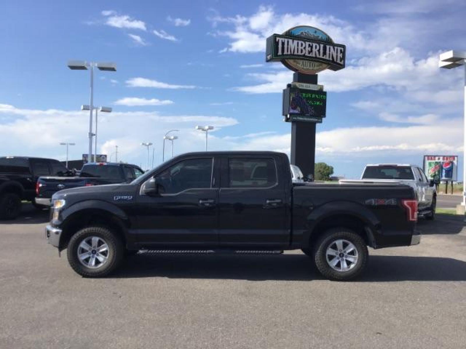 2017 Shadow Black /Medium Earth Gray, cloth Ford F-150 XLT SuperCrew 5.5-ft. Bed 4WD (1FTEW1EGXHF) with an 3.5L V6 TURBO engine, 6-Speed Automatic transmission, located at 1235 N Woodruff Ave., Idaho Falls, 83401, (208) 523-1053, 43.507172, -112.000488 - MotorTrend states this pickup has the abilities to achieve 18-25 MPG!! Body and paint are in amazing condition! Interior has no tears and nothing missing. Has the factory Ford running boards. Comes with a soft top tonneua cover, spray-in bedliner, and full sized rubber floor mats to protect the carp - Photo #2
