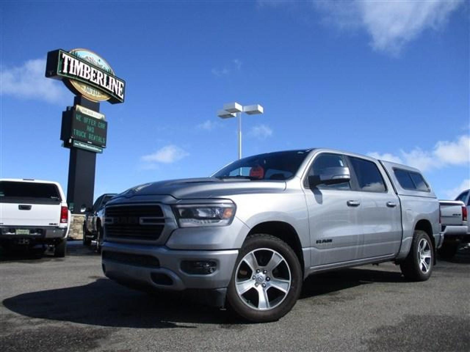2019 SILVER /BLACK RAM 1500 SPORT (1C6SRFLT3KN) with an 8 engine, Automatic transmission, located at 1580 E Lincoln Rd, Idaho Falls, ID, 83401, (208) 523-4000, 0.000000, 0.000000 - SUPER CLEAN, 100% STOCK! COLOR MATCHED BUMPERS. PAINTED TO MATCH CAMPER SHELL. FRONT AND REAR PARKING SENSORS. BACK UP CAMERA. TOW HAUL. TRAILER BRAKE. ON THE FLY 4WD SELECT. PEDAL ADJUSTMENT. REMOTE START. CLOTH/LEATHER COMPOSITE SEATS. HEATED SEATS. HEATED STEERING HWEEL. RAM SPORT 20 INCH WHEELS. - Photo #0