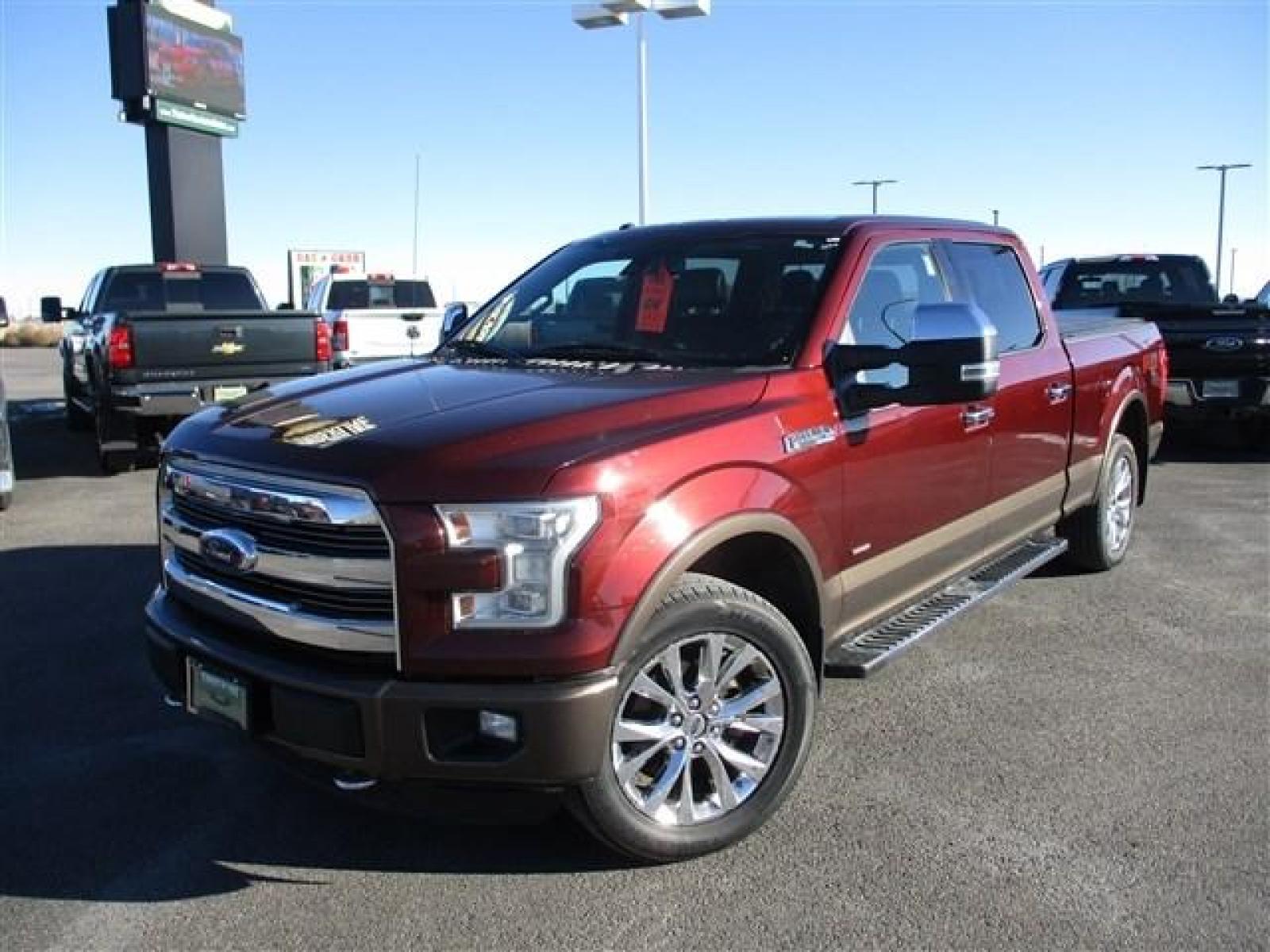 2015 MAROON FORD F150 SUPERCREW (1FTFW1EG4FF) with an 6 engine, Automatic transmission, located at 1580 E Lincoln Rd, Idaho Falls, ID, 83401, (208) 523-4000, 0.000000, 0.000000 - REALLY RARE TWO TONE PAINT ON THIS FX4 F150 ECOBOOST! WE'VE GOT BRAND NEW KHUMO VENTURE AT3 TIRES ON THE WAY FOR IT. ITS GOT A SPRAY IN BED LINER AND A SOFT TUXEDO TONNEAU COVER. COMES WITH FORD'S FACTORY RUNNING BOARDS. IT HAS THE SOFT DROP TAILGATE WITH THE STEP INSIDE. HAS FULL SIZED WEATHER TECH - Photo #1