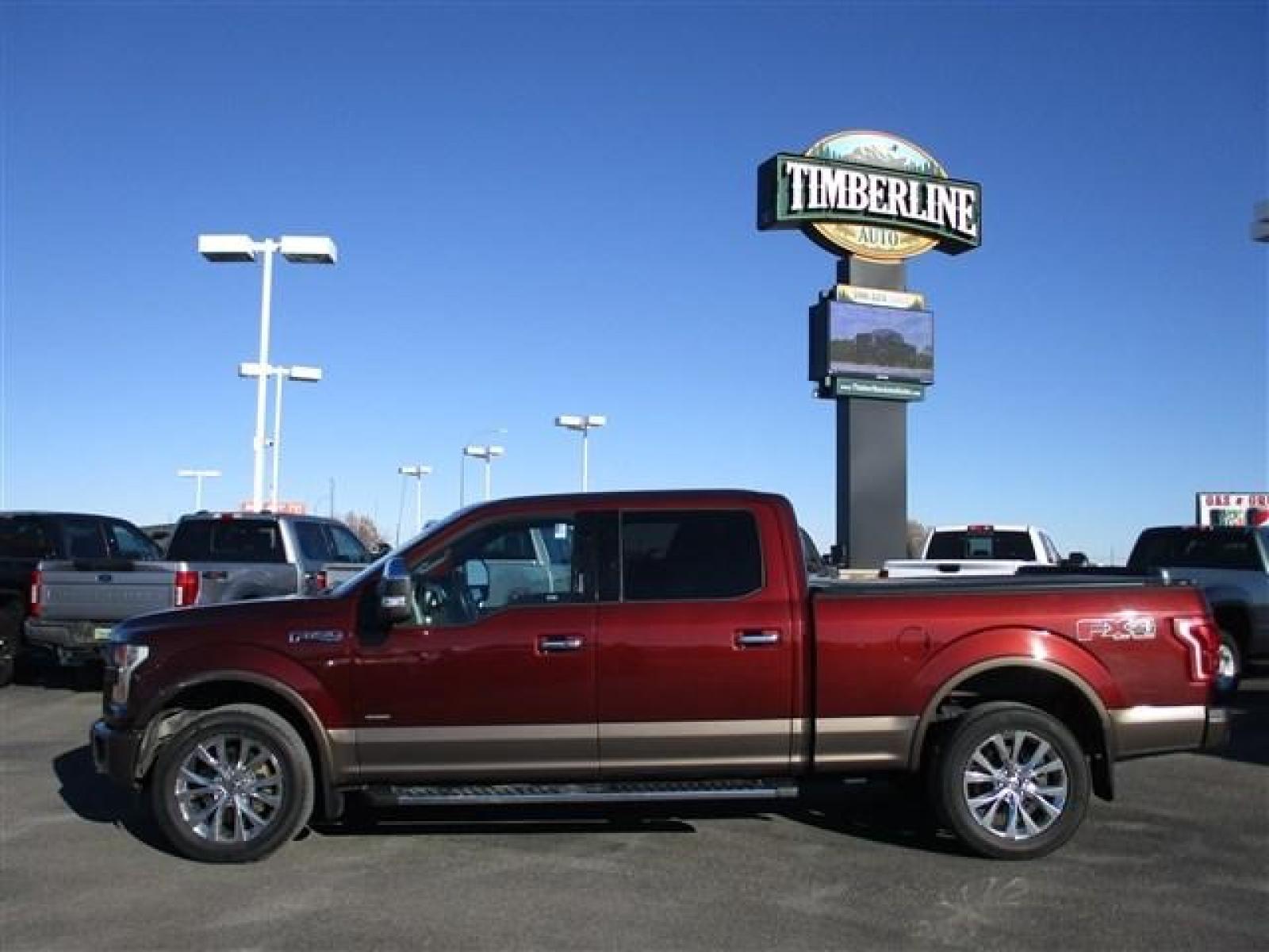 2015 MAROON FORD F150 SUPERCREW (1FTFW1EG4FF) with an 6 engine, Automatic transmission, located at 1580 E Lincoln Rd, Idaho Falls, ID, 83401, (208) 523-4000, 0.000000, 0.000000 - REALLY RARE TWO TONE PAINT ON THIS FX4 F150 ECOBOOST! WE'VE GOT BRAND NEW KHUMO VENTURE AT3 TIRES ON THE WAY FOR IT. ITS GOT A SPRAY IN BED LINER AND A SOFT TUXEDO TONNEAU COVER. COMES WITH FORD'S FACTORY RUNNING BOARDS. IT HAS THE SOFT DROP TAILGATE WITH THE STEP INSIDE. HAS FULL SIZED WEATHER TECH - Photo #2