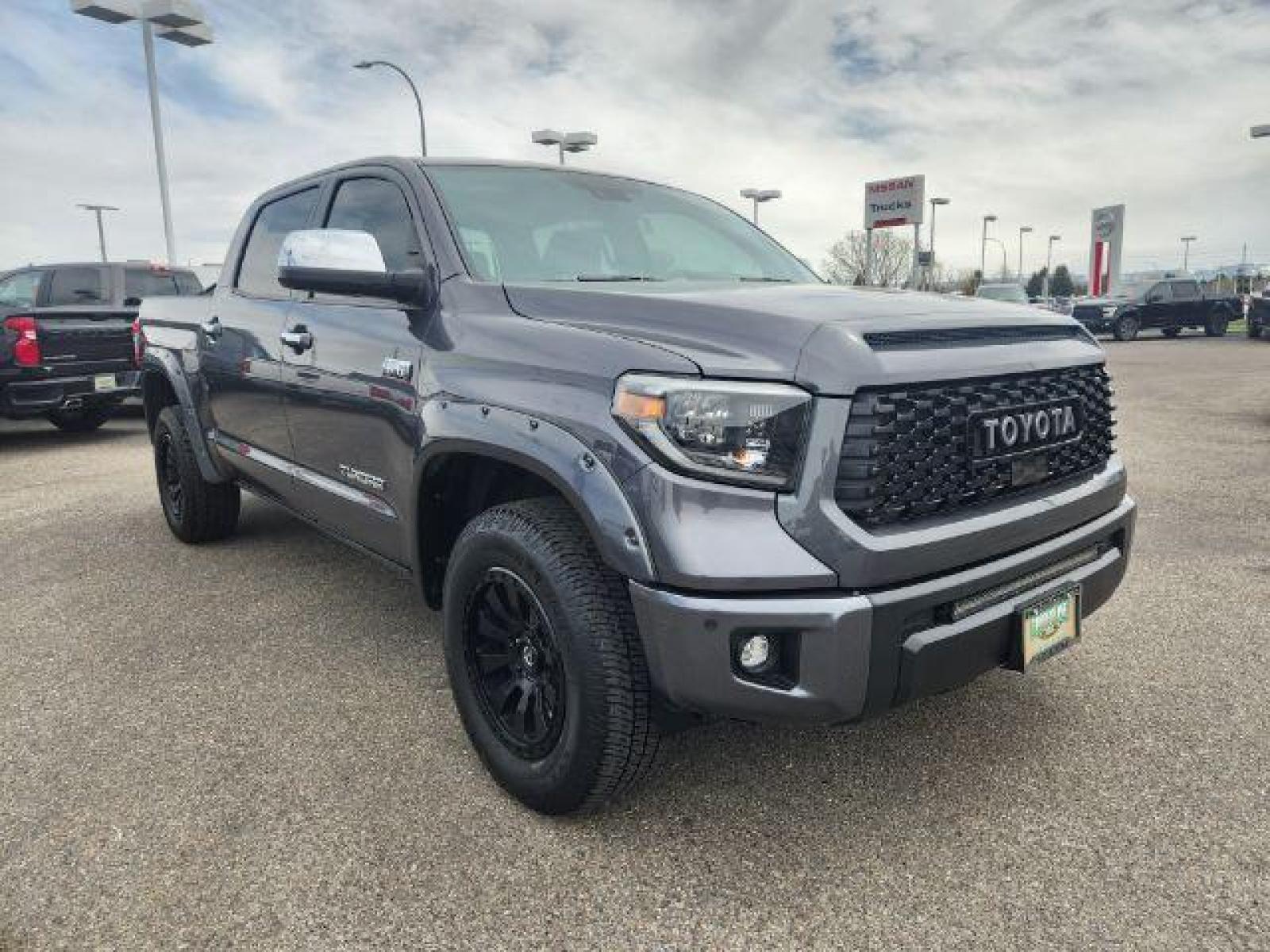 2021 Magnetic Gray Metallic /Black, leather Toyota Tundra Limited 5.7L CrewMax 4WD (5TFHY5F18MX) with an 5.7L V8 DOHC 32V engine, Automatic transmission, located at 1235 N Woodruff Ave., Idaho Falls, 83401, (208) 523-1053, 43.507172, -112.000488 - This is one loaded up 2021 Toyota Tundra!! The LIMITED package offers JBL premium sound, remote start, heated seats, blind spot monitors, lane assist, front collision avoidance, power running boards, and so much more! The Tundra CrewMax has massive amounts of leg room and storage room. Your new pre- - Photo #7