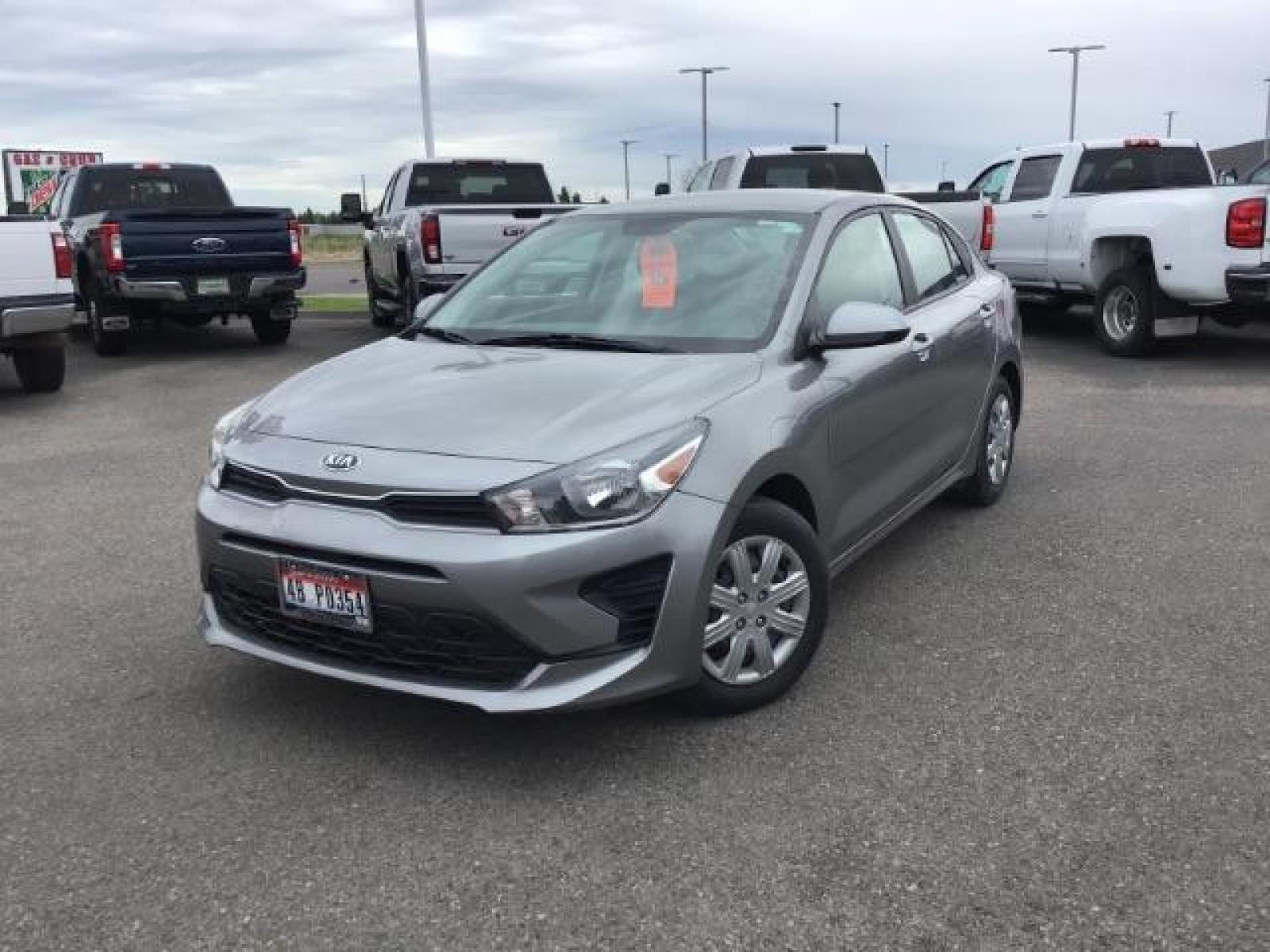 2021 Gray /Gray Kia Rio S (3KPA24AD7ME) with an 1.6L L4 DOHC 16V engine, 6-Speed Automatic transmission, located at 1235 N Woodruff Ave., Idaho Falls, 83401, (208) 523-1053, 43.507172, -112.000488 - Photo #1