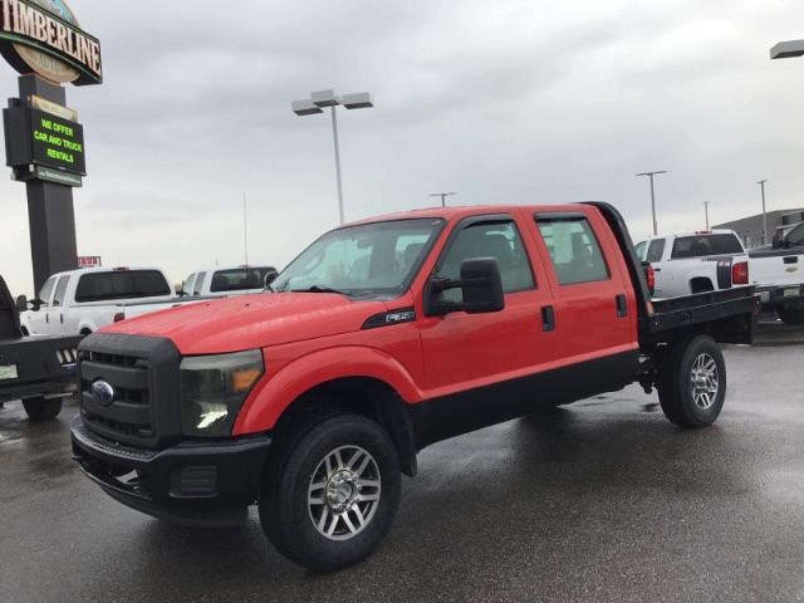 2013 Vermillion Red /Steel Vinyl Interior Ford F-350 SD XL Crew Cab 4WD (1FT8W3B60DE) with an 6.2L V8 OHV 16V engine, 6-Speed Automatic transmission, located at 1235 N Woodruff Ave., Idaho Falls, 83401, (208) 523-1053, 43.507172, -112.000488 - Photo #0