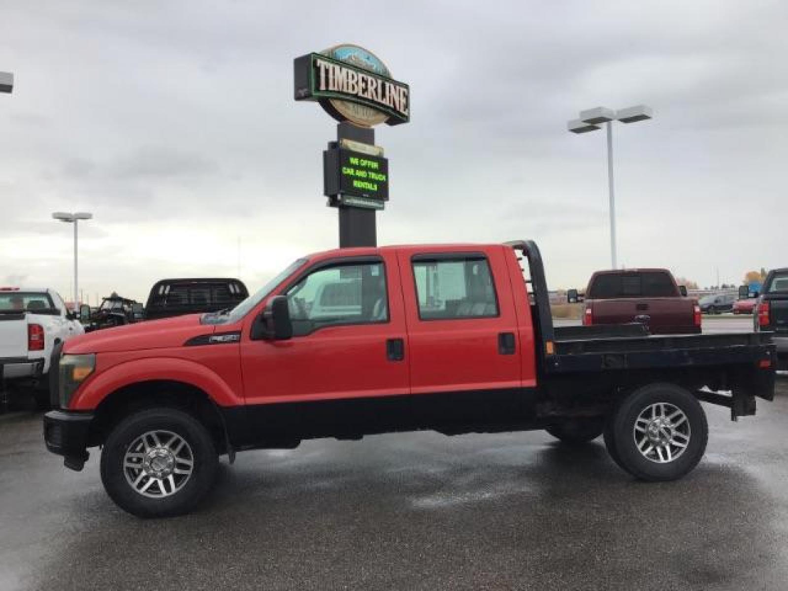 2013 Vermillion Red /Steel Vinyl Interior Ford F-350 SD XL Crew Cab 4WD (1FT8W3B60DE) with an 6.2L V8 OHV 16V engine, 6-Speed Automatic transmission, located at 1235 N Woodruff Ave., Idaho Falls, 83401, (208) 523-1053, 43.507172, -112.000488 - Photo #1