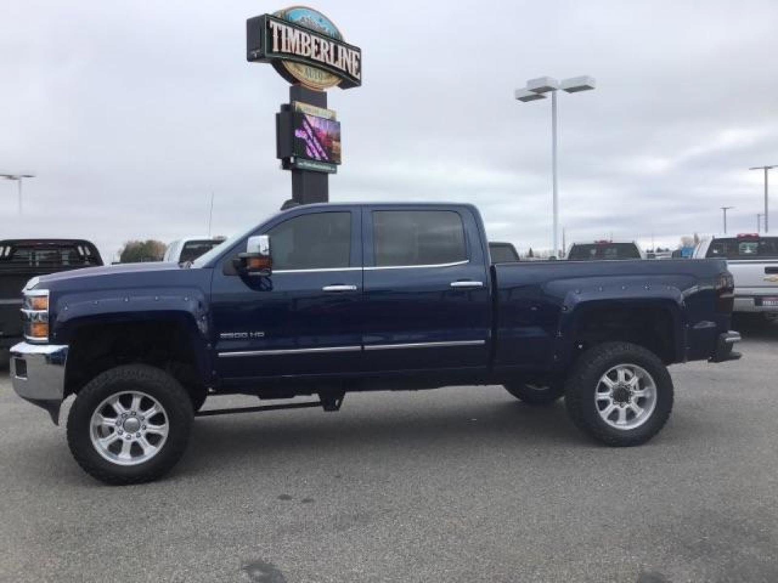 2016 Deep Ocean Blue Metallic /Cocoa/Dune, leather Chevrolet Silverado 3500HD LTZ Crew Cab 4WD (1GC4K0C86GF) with an 6.6L V8 OHV 32V TURBO DIESEL engine, 6-Speed Automatic transmission, located at 1235 N Woodruff Ave., Idaho Falls, 83401, (208) 523-1053, 43.507172, -112.000488 - Photo #1