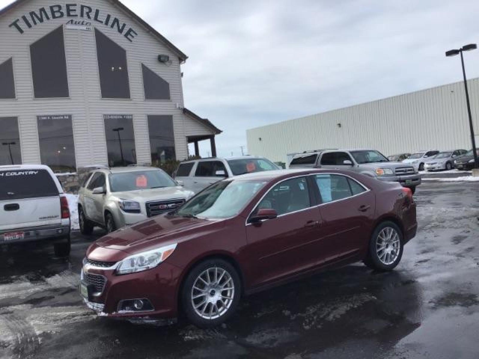 2015 Butte Red Metallic /Jet Black Chevrolet Malibu 2LT (1G11D5SL5FF) with an 2.5L L4 DOHC 16V engine, 6-Speed Automatic transmission, located at 1235 N Woodruff Ave., Idaho Falls, 83401, (208) 523-1053, 43.507172, -112.000488 - This 2015 Chevrolet Malibu 2LT, has 134,000 miles. Comes with Leather interior, heated seats, power seats, blue tooth audio, touch screen stereo, and back up camera. At Timberline Auto it is always easy to find a great deal on your next vehicle! Our experienced sales staff can help find the right v - Photo #0