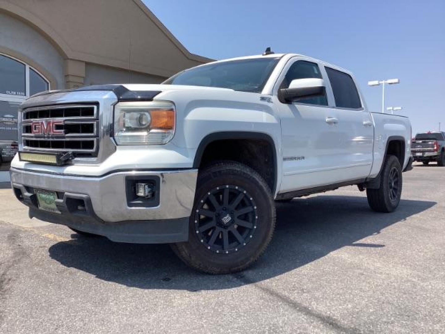 2015 Summit White /Jet Black, cloth GMC Sierra 1500 SLE Crew Cab Short Box 4WD (3GTU2UEC3FG) with an 5.3L V8 OHV 16V engine, 6-Speed Automatic transmission, located at 1235 N Woodruff Ave., Idaho Falls, 83401, (208) 523-1053, 43.507172, -112.000488 - New Inventory. Going thru service and inspection. Call for more pictures. At Timberline Auto it is always easy to find a great deal on your next vehicle! Our experienced sales staff can help find the right vehicle that will fit your needs. Our knowledgeable finance department has options for almost - Photo#1
