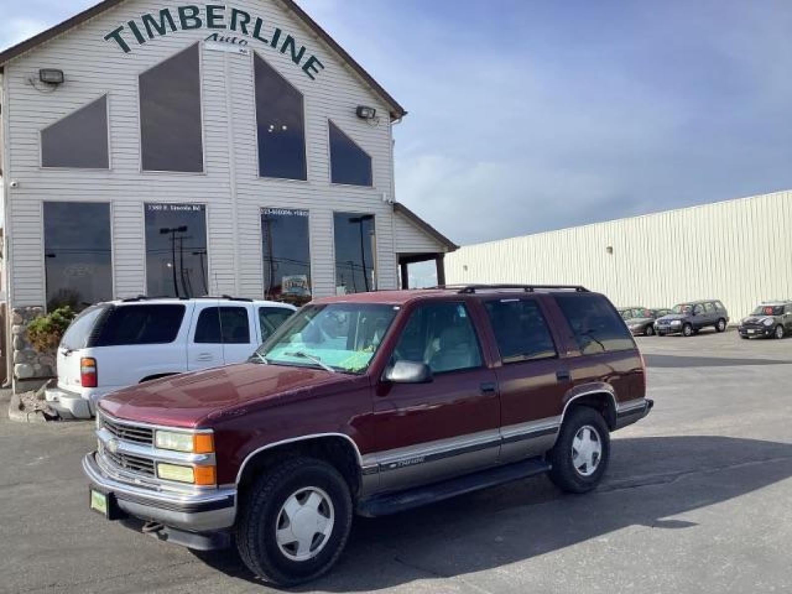 1999 Chevrolet Tahoe 4-Door 4WD (1GNEK13R6XJ) with an 5.7L V8 OHV 16V engine, 4-Speed Automatic transmission, located at 1235 N Woodruff Ave., Idaho Falls, 83401, (208) 523-1053, 43.507172, -112.000488 - New Inventory, call for price and more pictures. At Timberline Auto it is always easy to find a great deal on your next vehicle! Our experienced sales staff can help find the right vehicle will fit your needs. Our knowledgeable finance department has options for almost any credit score. We offer man - Photo #0