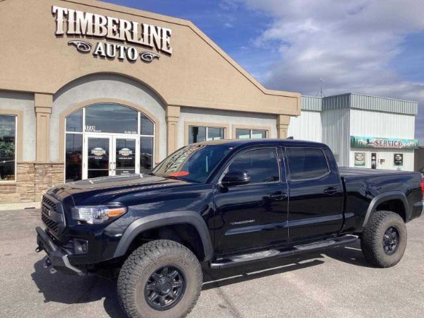 2019 Midnight Black Metallic /Cement Gray, cloth Toyota Tacoma SR5 Double Cab Super Long Bed V6 6AT 4WD (3TMDZ5BN7KM) with an 3.5L V6 DOHC 24V engine, 6-Speed Automatic transmission, located at 1235 N Woodruff Ave., Idaho Falls, 83401, (208) 523-1053, 43.507172, -112.000488 - The 2019 Toyota Tacoma SR5 Super Long Bed 4x4 combines rugged capability with practicality and comfort. Here are the key features you can expect to find in this model: Engine: The Tacoma SR5 Super Long Bed 4x4 is typically powered by a 3.5-liter V6 engine, providing a good balance of power and fuel - Photo#1