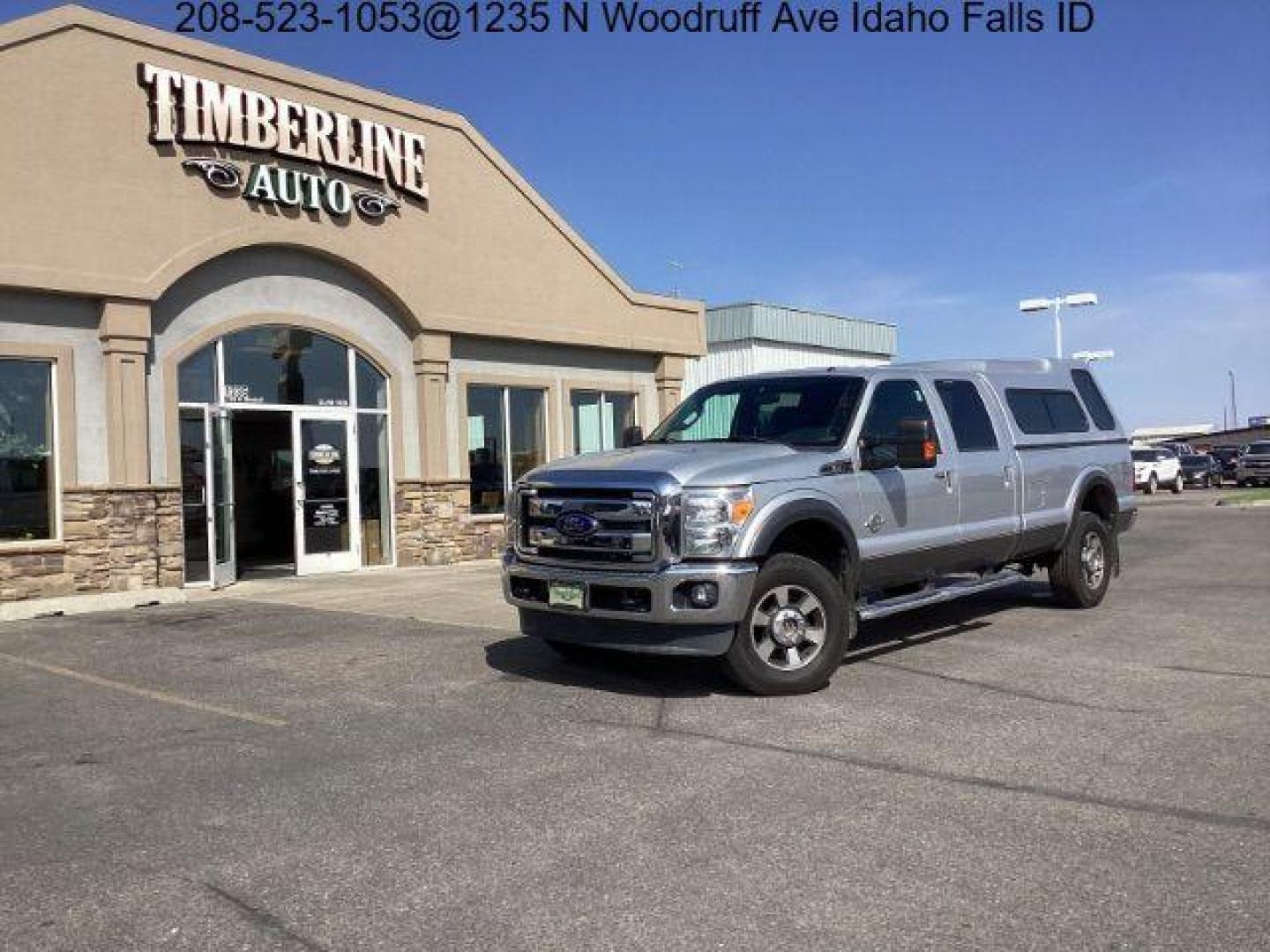 2012 Ingot Silver Metallic /Black Leather Interior Ford F-350 SD Lariat Crew Cab Long Bed 4WD (1FT8W3BT4CE) with an 6.7L V8 OHV 16V DIESEL engine, 6-Speed Automatic transmission, located at 1235 N Woodruff Ave., Idaho Falls, 83401, (208) 523-1053, 43.507172, -112.000488 - At Timberline Auto, finding a great deal on your next vehicle is always easy! Our experienced sales staff's goal is to help find you the right vehicle at the right price! Our knowledgeable finance department has options for almost any credit score. We offer extended service contract options to prote - Photo#0