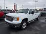 2013 Summit White /Ebony Cloth Interior GMC Sierra 3500HD SLE Crew Cab Long Box 4WD (1GT423C80DF) with an 6.6L V8 32V OHV DIESEL engine, 6-Speed Automatic transmission, located at 1235 N Woodruff Ave., Idaho Falls, 83401, (208) 523-1053, 43.507172, -112.000488 - At Timberline Auto, finding a great deal on your next vehicle is always easy! Our experienced sales staff's goal is to help find you the right vehicle at the right price! Our knowledgeable finance department has options for almost any credit score. We offer extended service contract options to prote - Photo#0