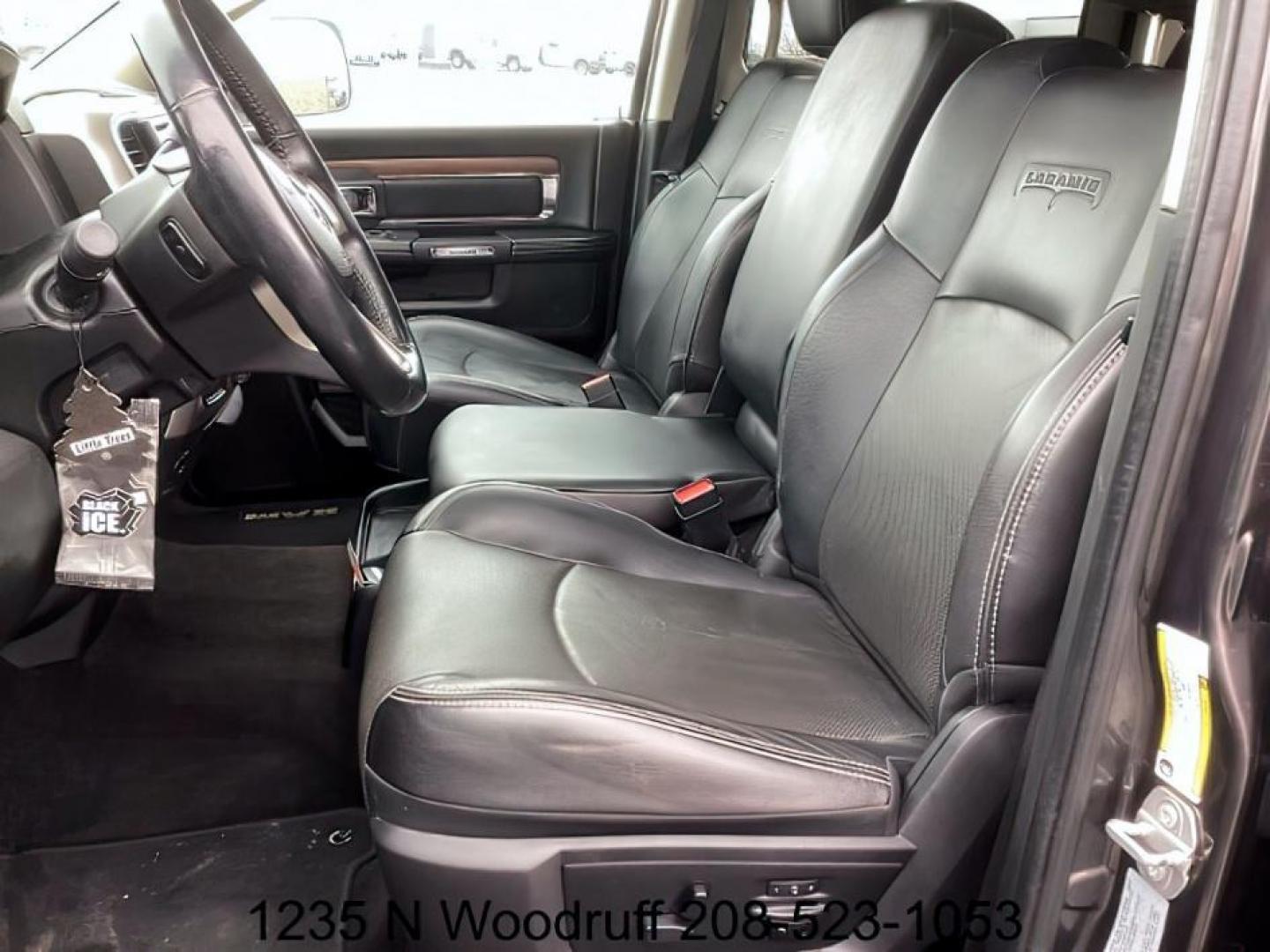 2017 GRAY /Black, leather RAM 2500 Laramie Crew Cab SWB 4WD (3C6UR5FL3HG) with an 6.7L L6 OHV 24V TURBO DIESEL engine, 6-Speed Automatic transmission, located at 1235 N Woodruff Ave., Idaho Falls, 83401, (208) 523-1053, 43.507172, -112.000488 - At Timberline Auto, finding a great deal on your next vehicle is always easy! Our experienced sales staff's goal is to help find you the right vehicle at the right price! Our knowledgeable finance department has options for almost any credit score. We offer extended service contract options to prote - Photo#9