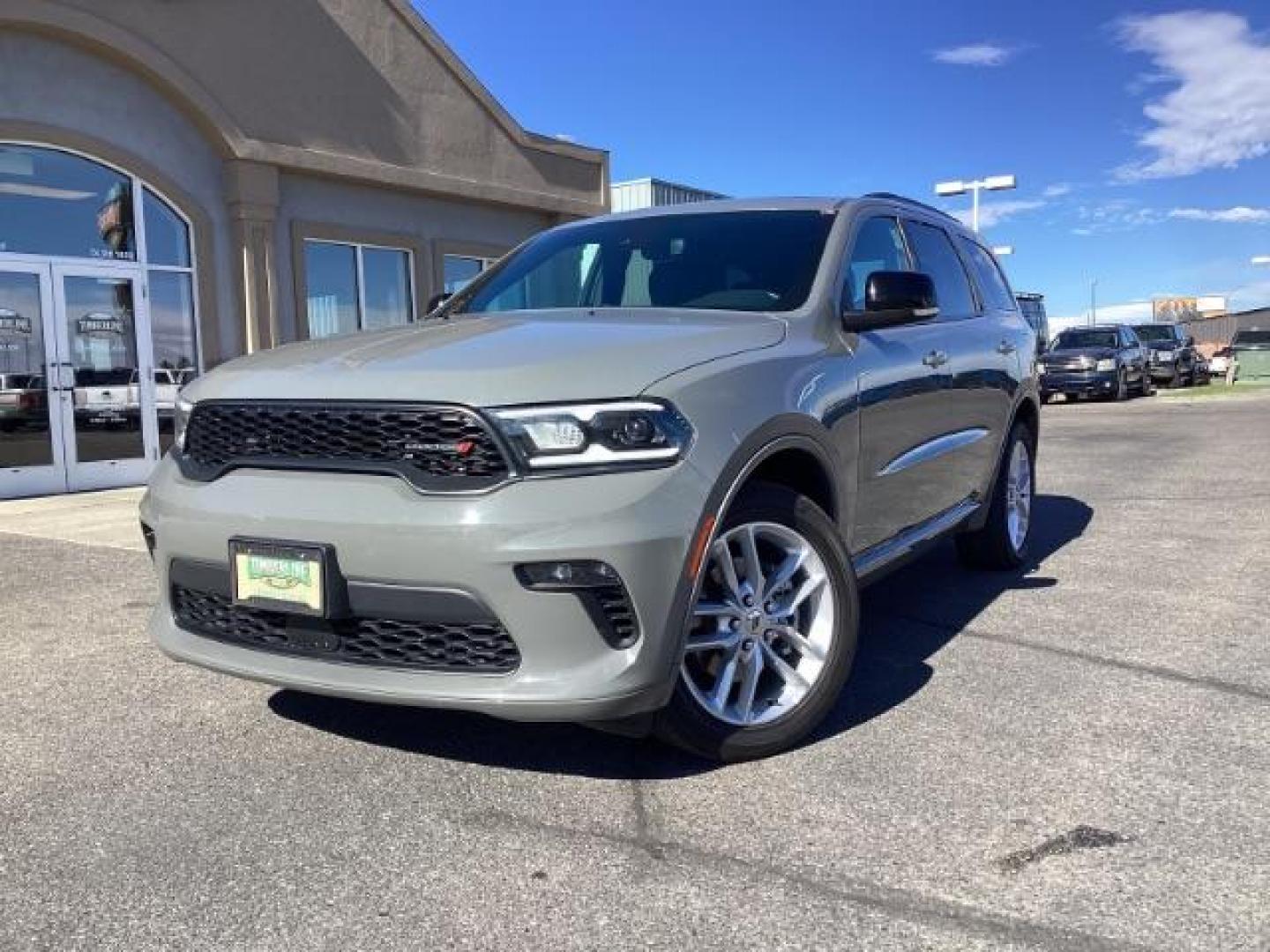 2023 Destroyer Grey Clear Coat /Black Dodge Durango GT Plus AWD (1C4RDJDG9PC) with an 3.6L V6 DOHC 24V engine, 8-Speed Automatic transmission, located at 1235 N Woodruff Ave., Idaho Falls, 83401, (208) 523-1053, 43.507172, -112.000488 - At Timberline Auto, finding a great deal on your next vehicle is always easy! Our experienced sales staff's goal is to help find you the right vehicle at the right price! Our knowledgeable finance department has options for almost any credit score. We offer extended service contract options to prote - Photo#1