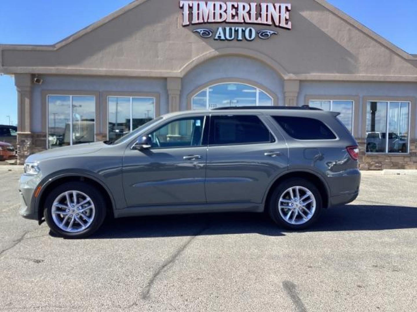 2023 Destroyer Grey Clear Coat /Black Dodge Durango GT Plus AWD (1C4RDJDG9PC) with an 3.6L V6 DOHC 24V engine, 8-Speed Automatic transmission, located at 1235 N Woodruff Ave., Idaho Falls, 83401, (208) 523-1053, 43.507172, -112.000488 - At Timberline Auto, finding a great deal on your next vehicle is always easy! Our experienced sales staff's goal is to help find you the right vehicle at the right price! Our knowledgeable finance department has options for almost any credit score. We offer extended service contract options to prote - Photo#2