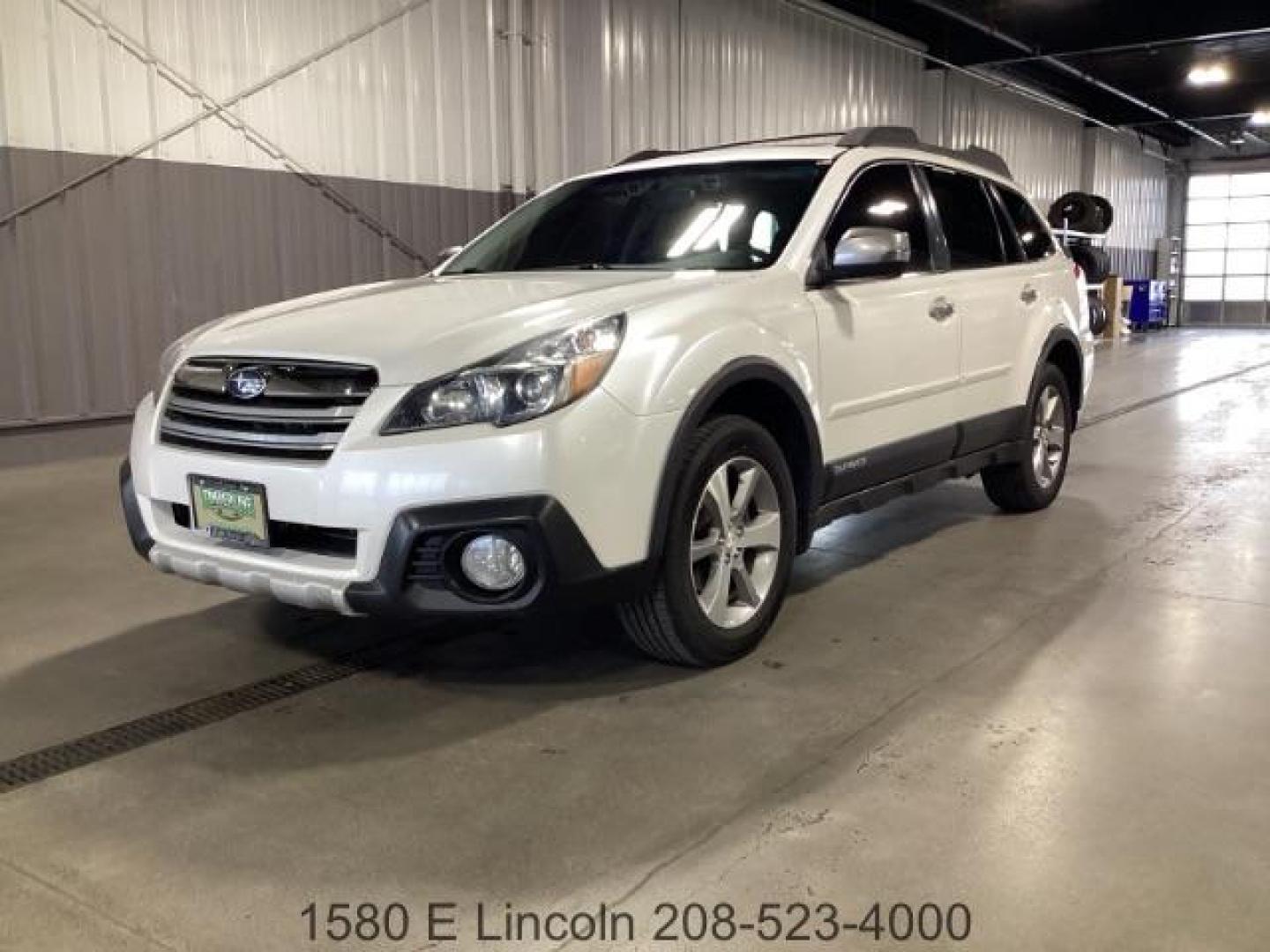2014 Satin White Pearl Subaru Outback 2.5i Limited (4S4BRBPC1E3) with an 2.5L H4 DOHC 16V engine, located at 1235 N Woodruff Ave., Idaho Falls, 83401, (208) 523-1053, 43.507172, -112.000488 - Photo#0
