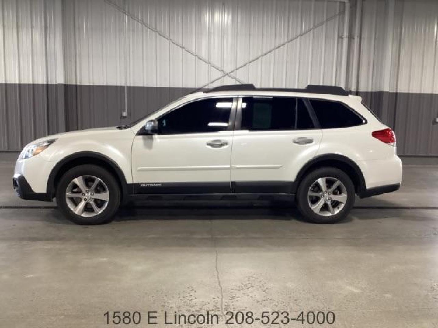 2014 Satin White Pearl Subaru Outback 2.5i Limited (4S4BRBPC1E3) with an 2.5L H4 DOHC 16V engine, located at 1235 N Woodruff Ave., Idaho Falls, 83401, (208) 523-1053, 43.507172, -112.000488 - Photo#1