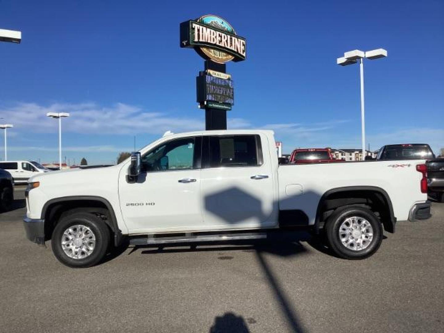 2020 Summit White /Jet Black, leather Chevrolet Silverado 2500HD LTZ Crew Cab Short Box 4WD (1GC4YPE77LF) with an 6.6L V8 OHV 16V engine, 6-Speed Automatic transmission, located at 1235 N Woodruff Ave., Idaho Falls, 83401, (208) 523-1053, 43.507172, -112.000488 - Photo#2
