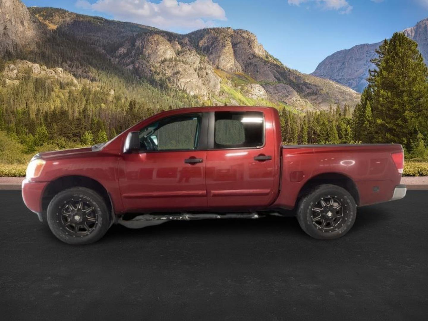 2014 Cayenne Red Metallic /Charcoal Nissan Titan SL Crew Cab 4WD (1N6AA0EC1EN) with an 5.6L V8 DOHC 32V engine, 5-Speed Automatic transmission, located at 1235 N Woodruff Ave., Idaho Falls, 83401, (208) 523-1053, 43.507172, -112.000488 - At Timberline Auto, finding a great deal on your next vehicle is always easy! Our experienced sales staff's goal is to help find you the right vehicle at the right price! Our knowledgeable finance department has options for almost any credit score. We offer extended service contract options to prote - Photo#1
