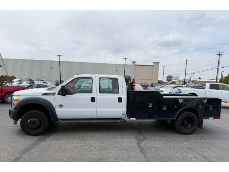 2015 Oxford White /Steel Ford F-550 XL (1FD0W5HT7FE) with an V8, 6.7L engine, 5-speed automatic transmission, located at 1175 N Woodruff Ave, Idaho Falls, ID, 83401, 43.506901, -111.999657 - <b>Vehicle Details</b><br>Ready for tough jobs and long hauls, this pre-owned 2015 Ford F-550 F Series Super Duty Crew Cab DRW 4WD is built to perform. Powered by a V8, 6.7L Diesel engine, this heavy-duty truck delivers the capability you need for demanding work, towing, and hauling. With 4x4, Dual- Photo#1