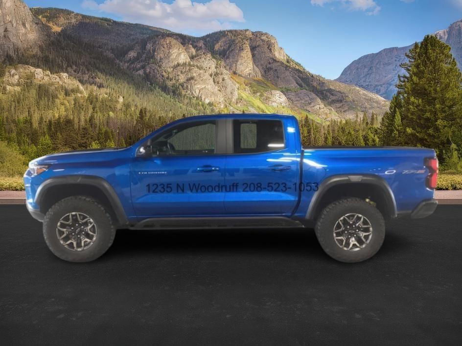2024 Glacier Blue Metallic /Jet Black/Artem Chevrolet Colorado (1GCPTFEK0R1) with an 27L L4 DOHC 16V TURBO engine, Automatic transmission, located at 1175 N Woodruff Ave, Idaho Falls, ID, 83401, 43.506901, -111.999657 - Photo#1