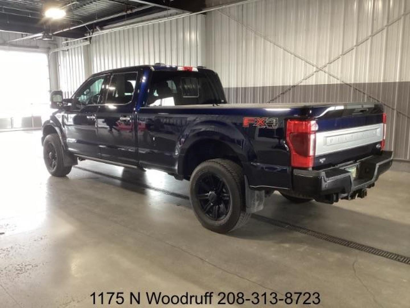 2022 Atlas Blue Metallic /Black Ford F-350 SD Platinum Crew Cab Long Box 4WD (1FT8W3BT0NE) with an 6.7L V8 OHV 16V DIESEL engine, 6-Speed Automatic transmission, located at 1235 N Woodruff Ave., Idaho Falls, 83401, (208) 523-1053, 43.507172, -112.000488 - Photo#2