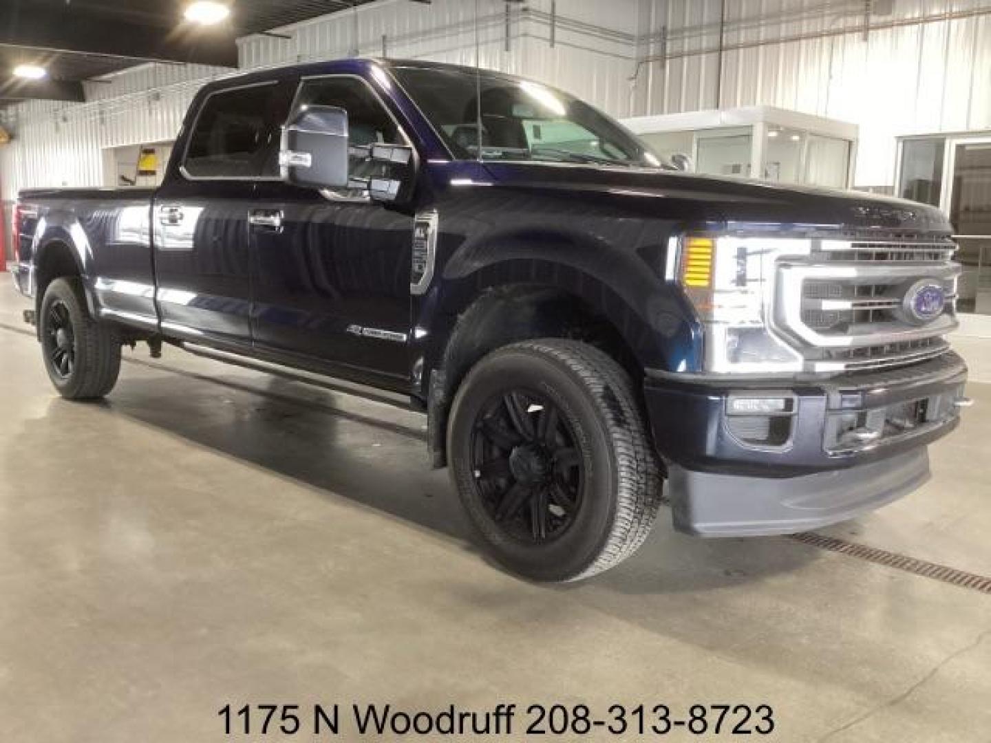2022 Atlas Blue Metallic /Black Ford F-350 SD Platinum Crew Cab Long Box 4WD (1FT8W3BT0NE) with an 6.7L V8 OHV 16V DIESEL engine, 6-Speed Automatic transmission, located at 1235 N Woodruff Ave., Idaho Falls, 83401, (208) 523-1053, 43.507172, -112.000488 - Photo#5