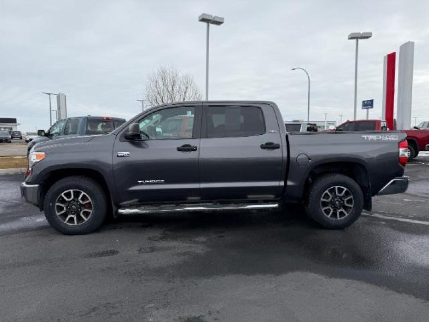 2017 Magnetic Gray Metallic /Black, cloth Toyota Tundra SR5 5.7L V8 CrewMax 4WD (5TFDY5F12HX) with an 5.7L V8 DOHC 32V engine, 6-Speed Automatic transmission, located at 1235 N Woodruff Ave., Idaho Falls, 83401, (208) 523-1053, 43.507172, -112.000488 - At Timberline Auto, finding a great deal on your next vehicle is always easy! Our experienced sales staff's goal is to help find you the right vehicle at the right price! Our knowledgeable finance department has options for almost any credit score. We offer extended service contract options to prote - Photo#1