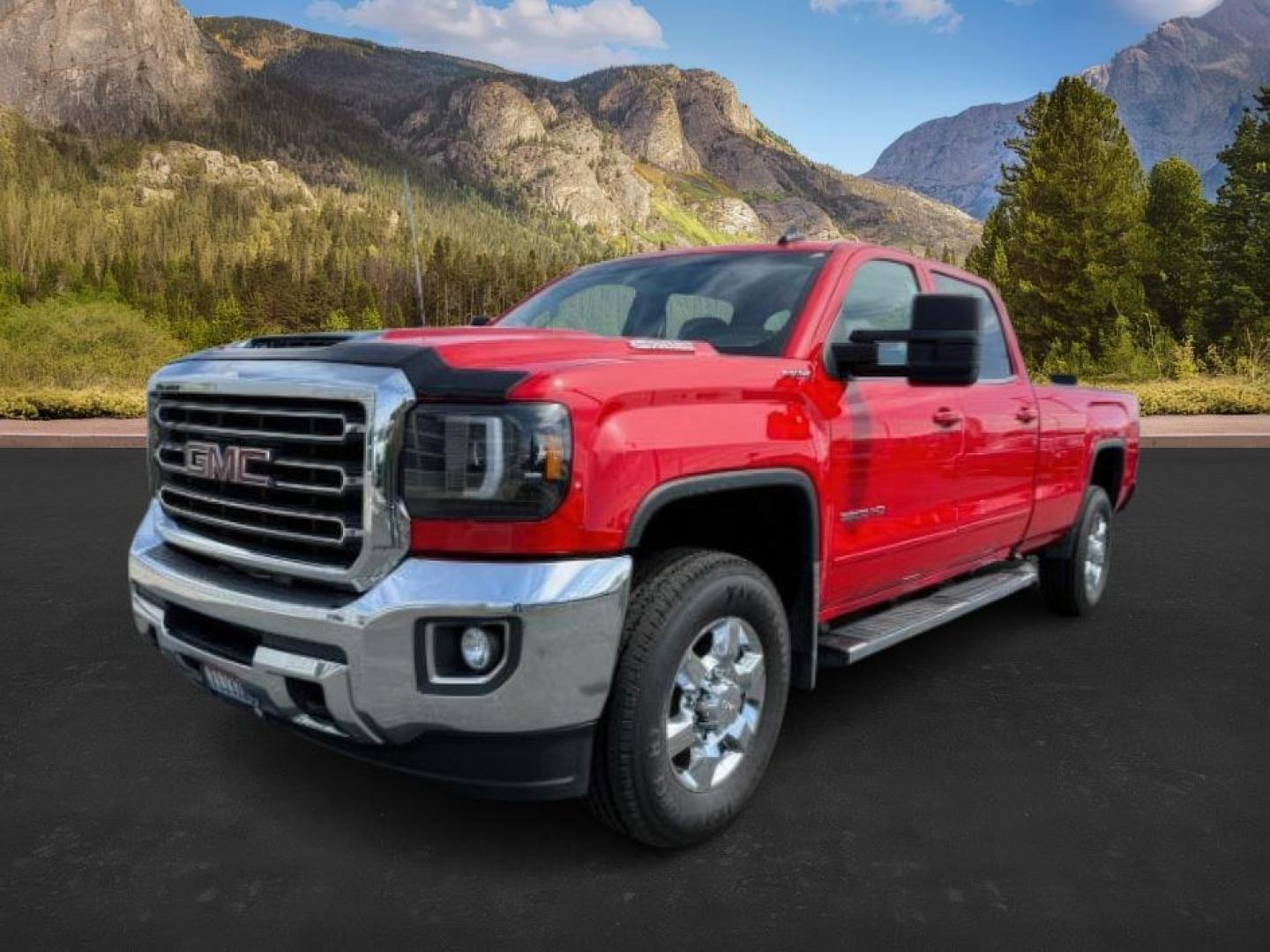 2018 Cardinal Red /Jet Black GMC Sierra 3500HD SLE (1GT42WCY2JF) with an 6.6 engine, AUTOMATIC transmission, located at 1235 N Woodruff Ave., Idaho Falls, 83401, (208) 523-1053, 43.507172, -112.000488 - At Timberline Auto, finding a great deal on your next vehicle is always easy! Our experienced sales staff's goal is to help find you the right vehicle at the right price! Our knowledgeable finance department has options for almost any credit score. We offer extended service contract options to prote - Photo#0