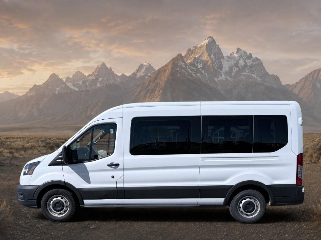 2023 Oxford White /Dark Palazzo Gray Ford Transit Wagon XL (1FBAX2C81PK) with an V6, 3.5L engine, 10-speed automatic transmission, located at 1175 N Woodruff Ave, Idaho Falls, ID, 83401, 43.506901, -111.999657 - <b>Vehicle Details</b><br>Looking for a spacious, capable passenger van in Idaho Falls, ID? This 2023 Ford Transit Wagon T-350 Med Roof Slide XL is a smart choice for families, shuttle use, or commercial transport. With 49,243 miles, rear-wheel drive, and a strong V6 3.5L gasoline/E85 engine, it del- Photo#1