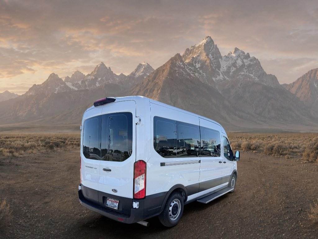 2023 Oxford White /Dark Palazzo Gray Ford Transit Wagon XL (1FBAX2C81PK) with an V6, 3.5L engine, 10-speed automatic transmission, located at 1175 N Woodruff Ave, Idaho Falls, ID, 83401, 43.506901, -111.999657 - <b>Vehicle Details</b><br>Looking for a spacious, capable passenger van in Idaho Falls, ID? This 2023 Ford Transit Wagon T-350 Med Roof Slide XL is a smart choice for families, shuttle use, or commercial transport. With 49,243 miles, rear-wheel drive, and a strong V6 3.5L gasoline/E85 engine, it del- Photo#4