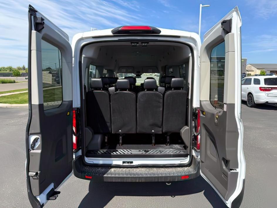 2023 Oxford White /Dark Palazzo Gray Ford Transit Wagon XL (1FBAX2C81PK) with an V6, 3.5L engine, 10-speed automatic transmission, located at 1175 N Woodruff Ave, Idaho Falls, ID, 83401, 43.506901, -111.999657 - <b>Vehicle Details</b><br>Looking for a spacious, capable passenger van in Idaho Falls, ID? This 2023 Ford Transit Wagon T-350 Med Roof Slide XL is a smart choice for families, shuttle use, or commercial transport. With 49,243 miles, rear-wheel drive, and a strong V6 3.5L gasoline/E85 engine, it del- Photo#26