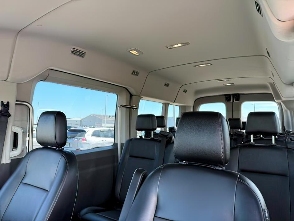 2023 Oxford White /Dark Palazzo Gray Ford Transit Wagon XL (1FBAX2C81PK) with an V6, 3.5L engine, 10-speed automatic transmission, located at 1175 N Woodruff Ave, Idaho Falls, ID, 83401, 43.506901, -111.999657 - <b>Vehicle Details</b><br>Looking for a spacious, capable passenger van in Idaho Falls, ID? This 2023 Ford Transit Wagon T-350 Med Roof Slide XL is a smart choice for families, shuttle use, or commercial transport. With 49,243 miles, rear-wheel drive, and a strong V6 3.5L gasoline/E85 engine, it del- Photo#37