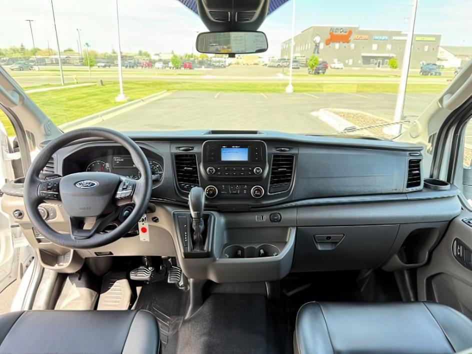2023 Oxford White /Dark Palazzo Gray Ford Transit Wagon XL (1FBAX2C81PK) with an V6, 3.5L engine, 10-speed automatic transmission, located at 1175 N Woodruff Ave, Idaho Falls, ID, 83401, 43.506901, -111.999657 - <b>Vehicle Details</b><br>Looking for a spacious, capable passenger van in Idaho Falls, ID? This 2023 Ford Transit Wagon T-350 Med Roof Slide XL is a smart choice for families, shuttle use, or commercial transport. With 49,243 miles, rear-wheel drive, and a strong V6 3.5L gasoline/E85 engine, it del- Photo#39