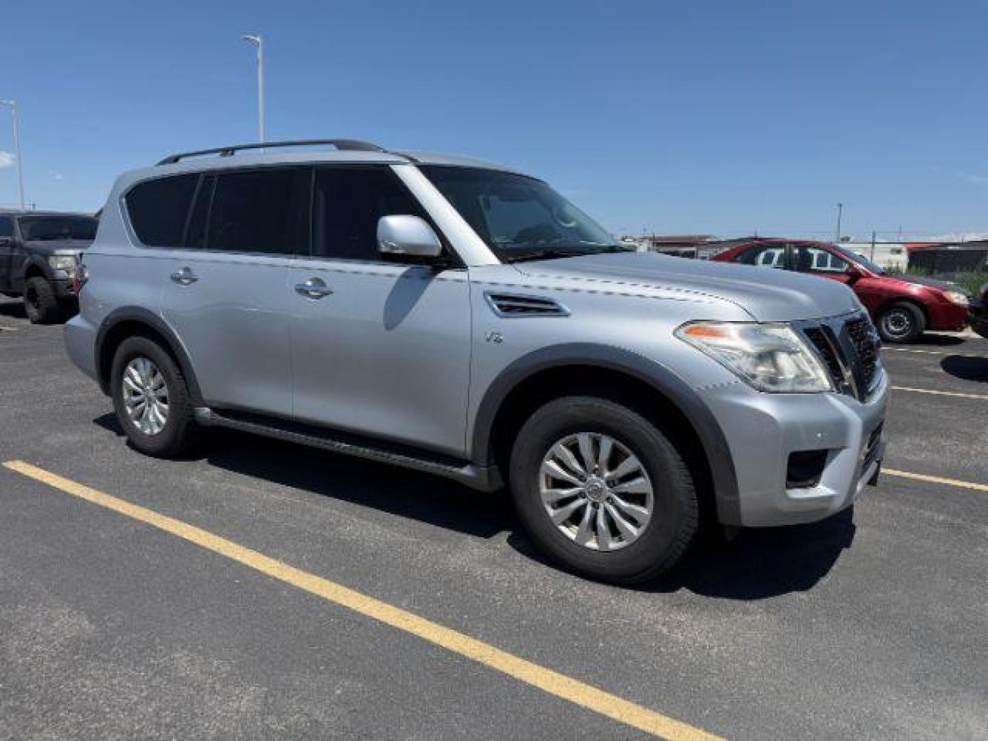 2017 Brilliant Silver /Charcoal Nissan Armada (JN8AY2NC9H9) with an Endurance 56L V-8 gasoline direct injection engine, Automatic transmission, located at 1175 N Woodruff Ave, Idaho Falls, ID, 83401, 43.506901, -111.999657 - At Timberline Auto, finding a great deal on your next vehicle is always easy! Our experienced sales staff's goal is to help find you the right vehicle at the right price! Our knowledgeable finance department has options for almost any credit score. We offer extended service contract options to prote - Photo#1