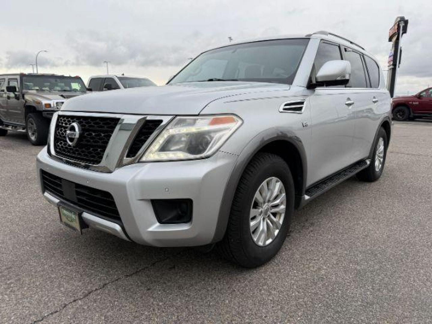 2017 Brilliant Silver /Charcoal Nissan Armada (JN8AY2NC9H9) with an Endurance 56L V-8 gasoline direct injection engine, Automatic transmission, located at 1175 N Woodruff Ave, Idaho Falls, ID, 83401, 43.506901, -111.999657 - Photo#1