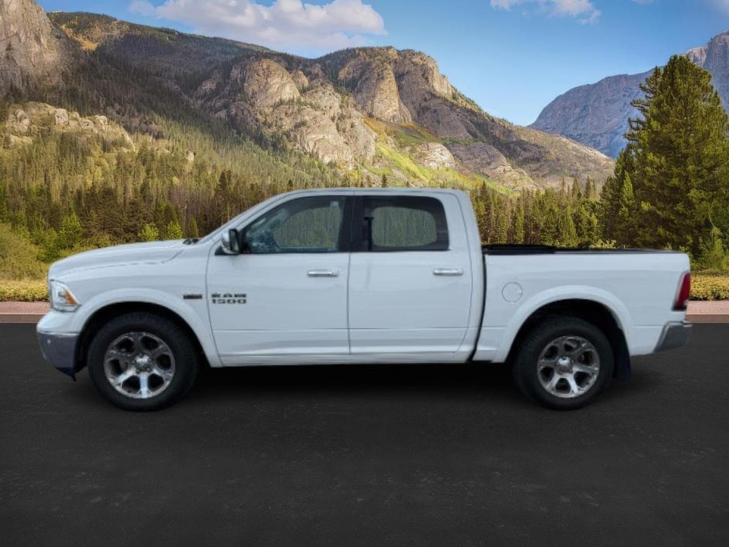 2018 Pearl White /Black Ram 1500 Laramie Crew Cab 4x4 5'7 Box (1C6RR7NT1JS) with an HEMI 5.7L V-8 variable valve control engine, AUTOMATIC transmission, located at 1235 N Woodruff Ave., Idaho Falls, 83401, (208) 523-1053, 43.507172, -112.000488 - At Timberline Auto, finding a great deal on your next vehicle is always easy! Our experienced sales staff's goal is to help find you the right vehicle at the right price! Our knowledgeable finance department has options for almost any credit score. We offer extended service contract options to prote - Photo#0