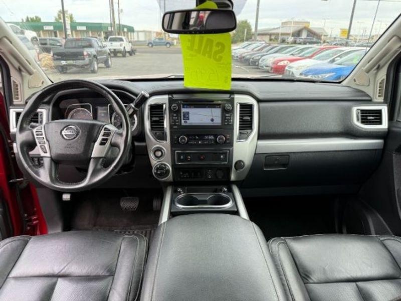 2016 Cayenne Red /Black Nissan Titan XD S (1N6BA1F47GN) with an V8, 5.0L engine, 6-speed automatic transmission, located at 1175 N Woodruff Ave, Idaho Falls, ID, 83401, 43.506901, -111.999657 - <b>Vehicle Details</b><br>Built for hard work and ready for everyday driving, this pre-owned 2016 Nissan Titan XD is a strong choice for drivers seeking capability, comfort, and confidence on the road. Equipped with 4WD and a V8, 5.0L Diesel engine, this Nissan Titan XD delivers impressive towing st- Photo#17