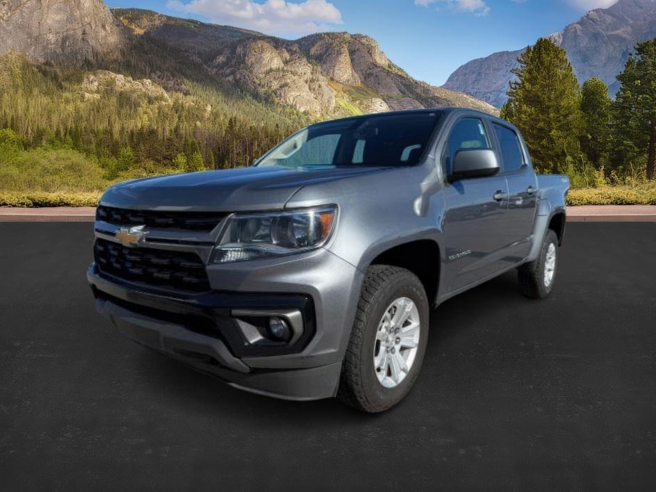 2021 GRAY /Jet Black Chevrolet Colorado 4WD Crew Cab Short Box LT (1GCGTCEN5M1) with an 3.6L V-6 gasoline direct injection engine, AUTOMATIC transmission, located at 1235 N Woodruff Ave., Idaho Falls, 83401, (208) 523-1053, 43.507172, -112.000488 - At Timberline Auto, finding a great deal on your next vehicle is always easy! Our experienced sales staff's goal is to help find you the right vehicle at the right price! Our knowledgeable finance department has options for almost any credit score. We offer extended service contract options to prote - Photo#0